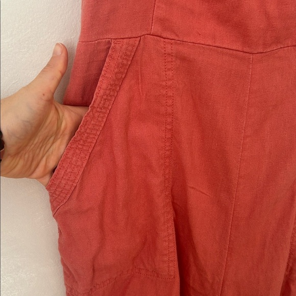 Old Navy Utility Romper playsuit onesie romper linen blend pink size medium - Picture 4 of 8